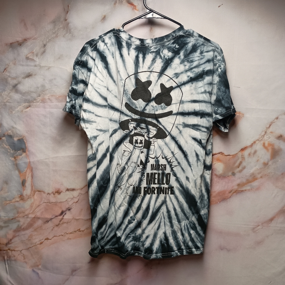 Marshmello x Fortnite Tie Dye Graphic Men's Tee‎ Size Large Mellogang